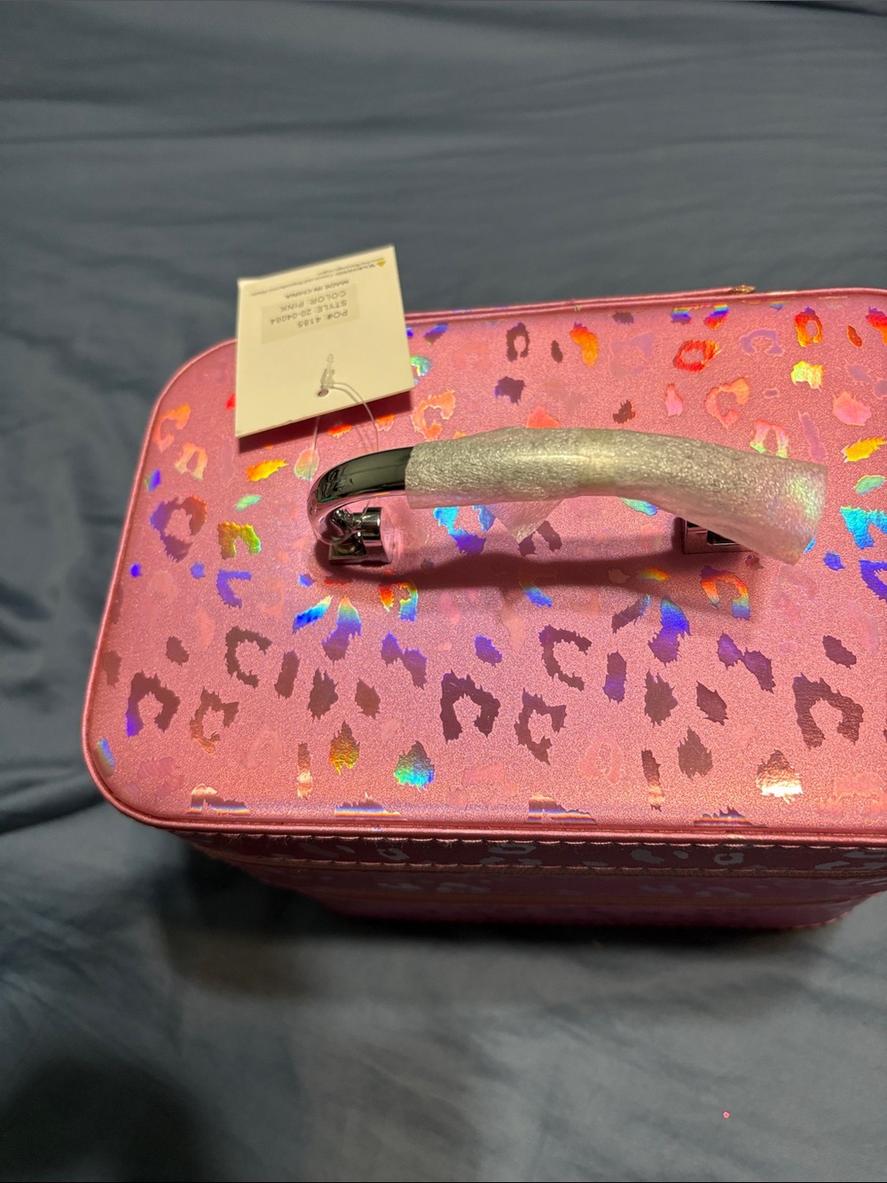 Imoshion Pink Holographic Leopard Makeup Case double size nwt - Picture 15 of 16